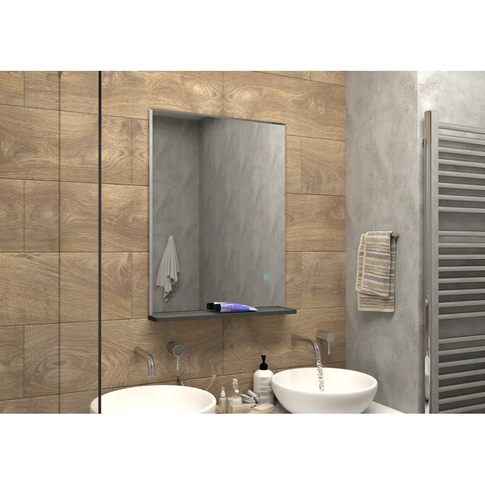 Зеркало для ванной с подсветкой Murano Grey Led 60х80 см 84439734 STLM-2070070 Santreyd Зеркало с LED-подсветкой - Вид №7