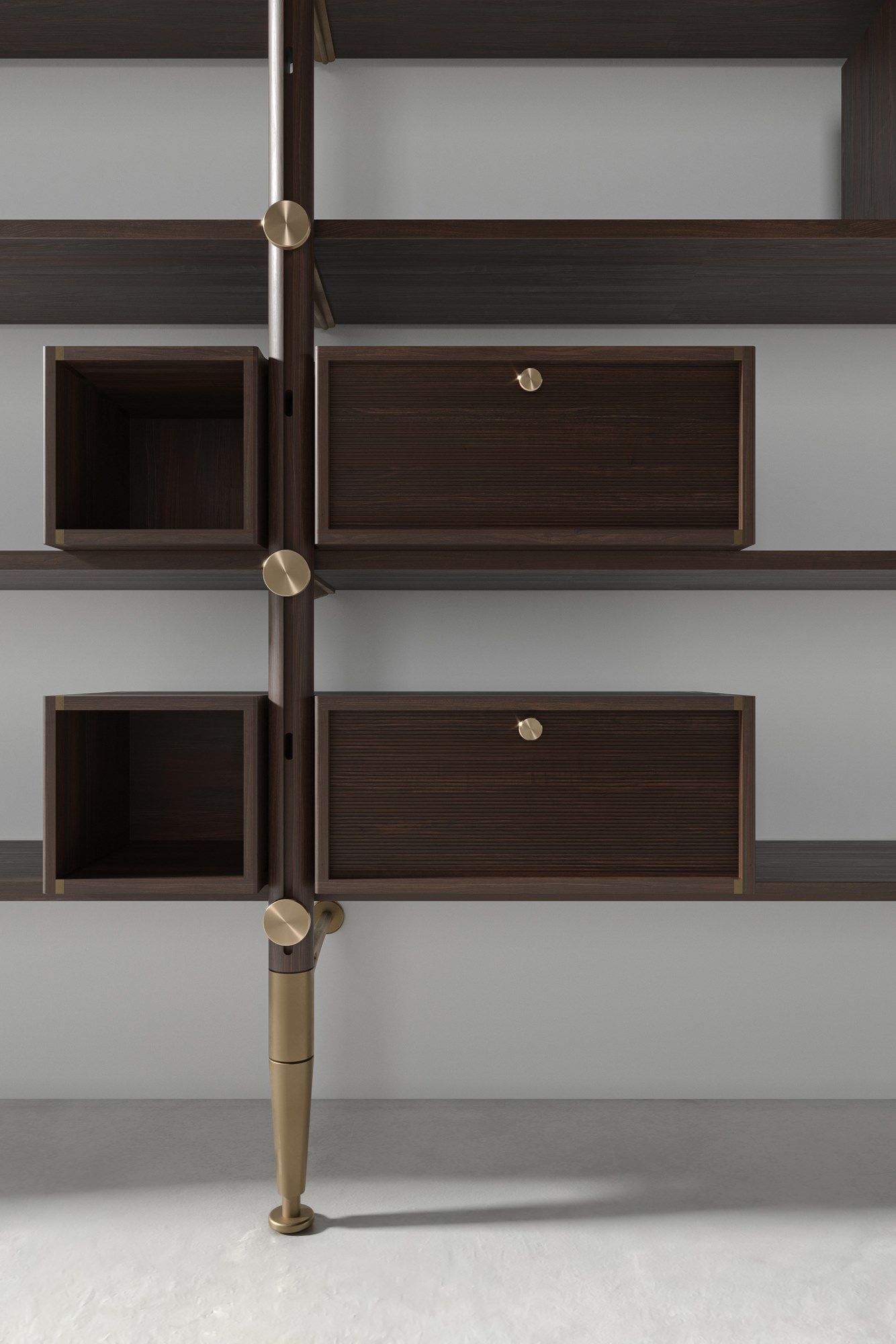 Секционная настенная Книжная полка из дуба с ящиками District Eight Inumbra ARCH-00151514 - Вид №5