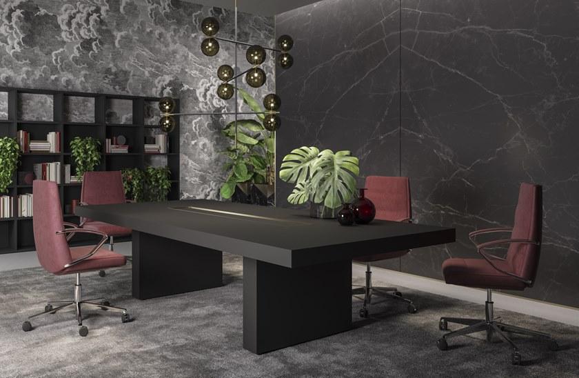 PROF Модульный деревянный стол для совещаний прямоугольной формы с системой прокладки кабелей Block 2.0 sun-id-1369355 - Вид №10