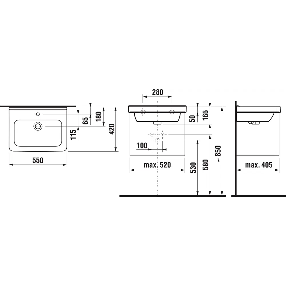 Раковина Jika Cubito для тумбы 55 см 86386937 STLM-2178537  - Вид №3