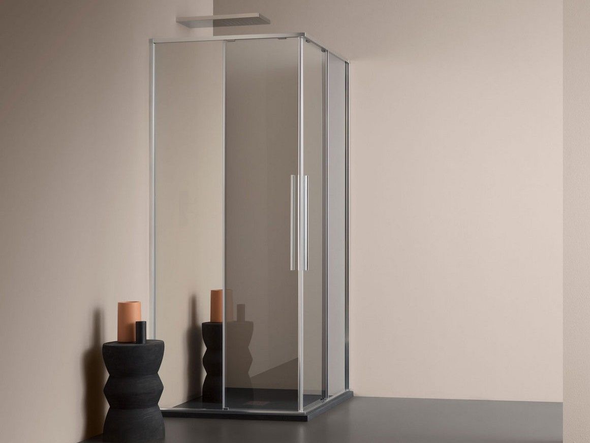 Угловая душевая кабина с двумя раздвижными дверями ARBLU провод ARCH-00071281