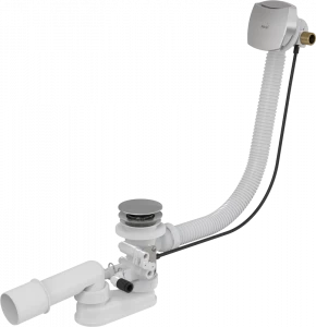 Сифон для гидромассажных ванн с напуском через перелив, металл