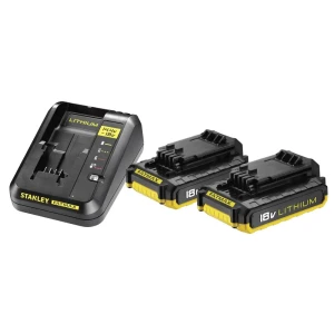 Зарядное устройство с 2 аккумуляторами Stanley Fatmax FMC693D2-QW, 18 В Li-ion 2x2 Ач