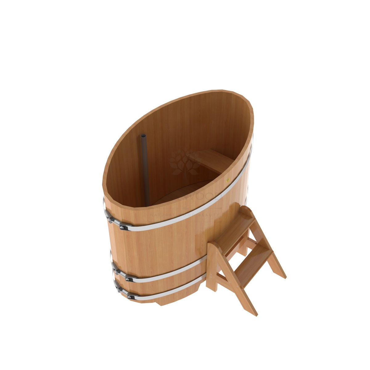 1151 Купель овальная из лиственницы 0,80х1,42х1,1 натуральная премиум Alyarus  - Вид №1