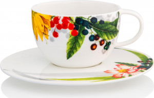 10577407 Rosenthal Чашка чайная с блюдцем Rosenthal Фруктовый сад 250мл, фарфор Фарфор