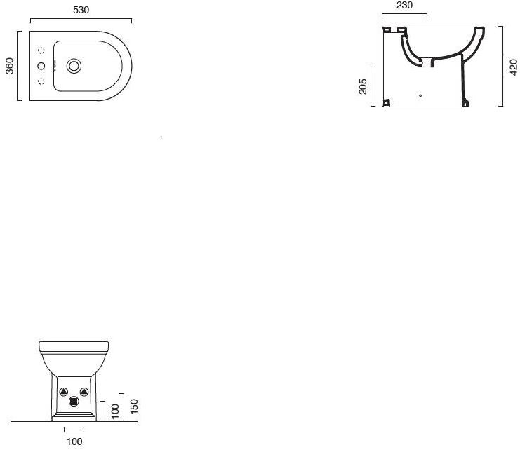 1bicr00 Биде напольное Canova royal CERAMICA CATALANO - Вид №2