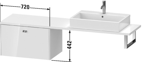 BR514304949 Brioso Шкафчик для компактной консоли Графит матовый, декор Duravit - Вид №1