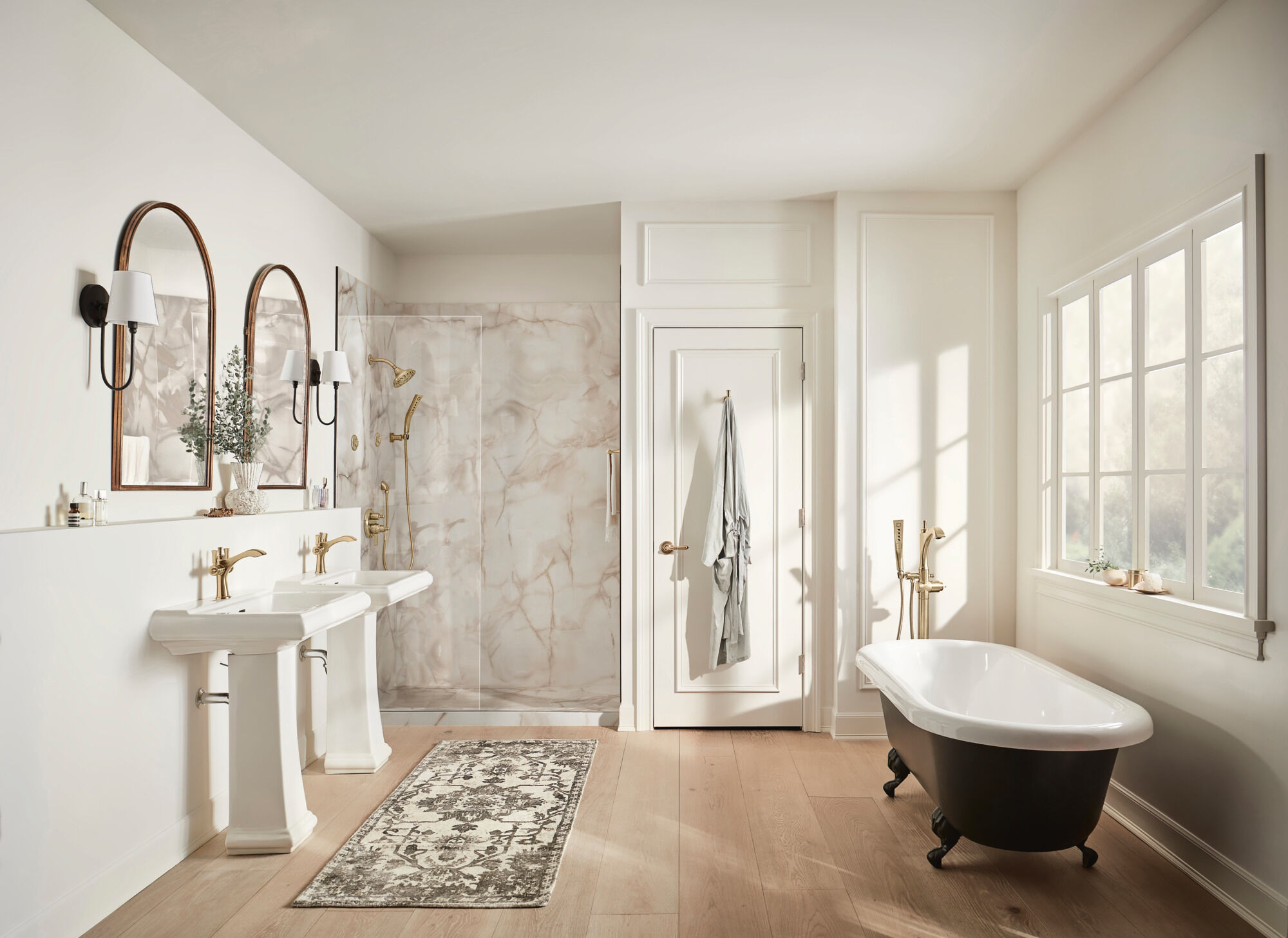 52669-CZ H2Okinetic® Традиционная душевая лейка Raincan с 5 настройками Delta Faucet Universal Showering Шампанское бронза  - Вид №10