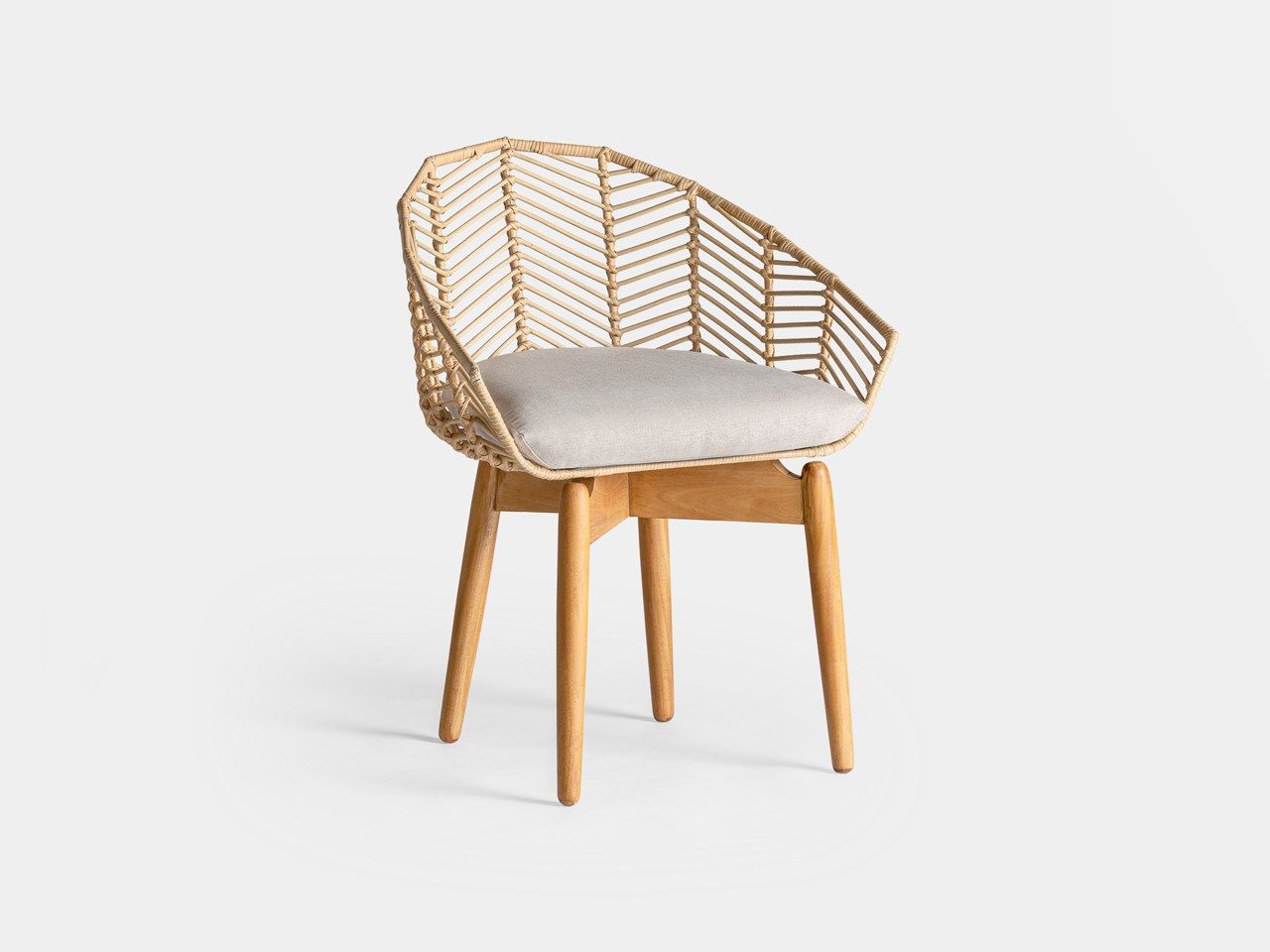 Стул из ротанга и красного дерева Vical Home Plissé Rattan ARCH-00126179 - Вид №1