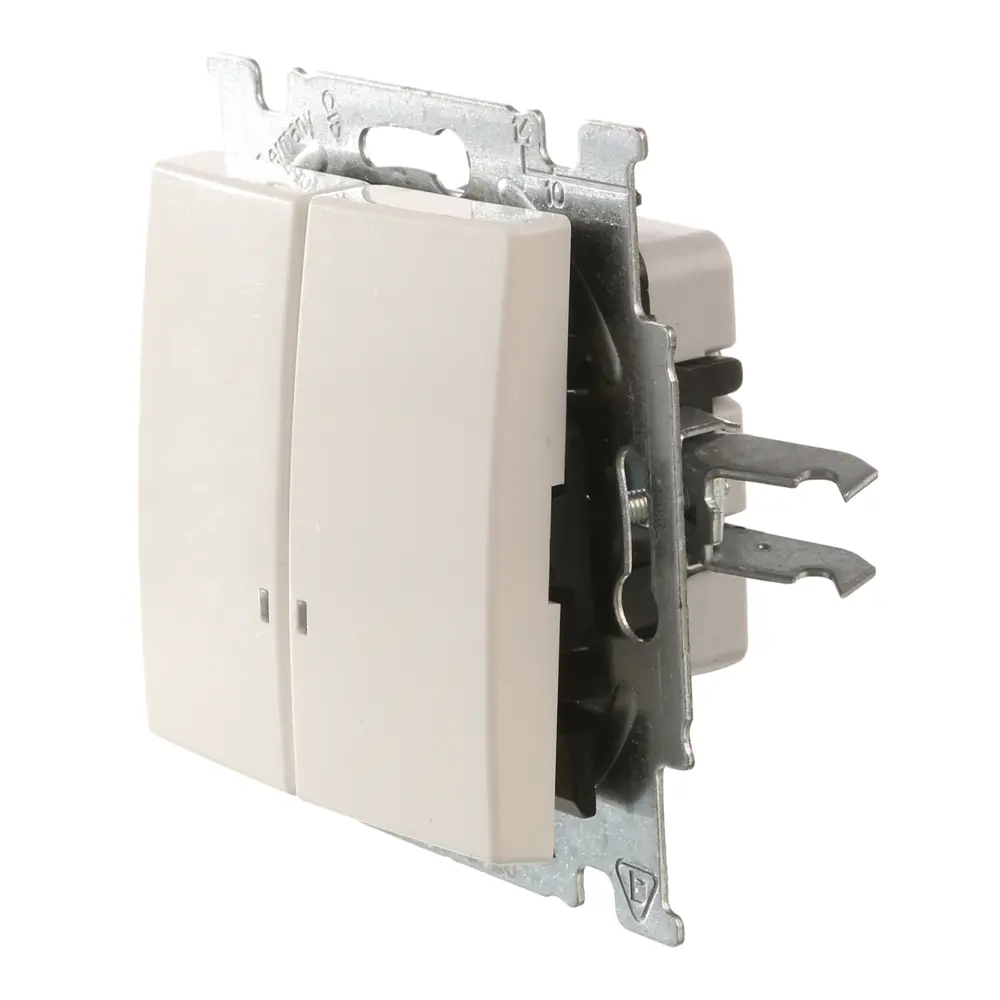 Выключатель встраиваемый ABB Basic 55 2 клавиши с подсветкой, цвет белый 13596325 STLM-2081416 Basic55 - Вид №2