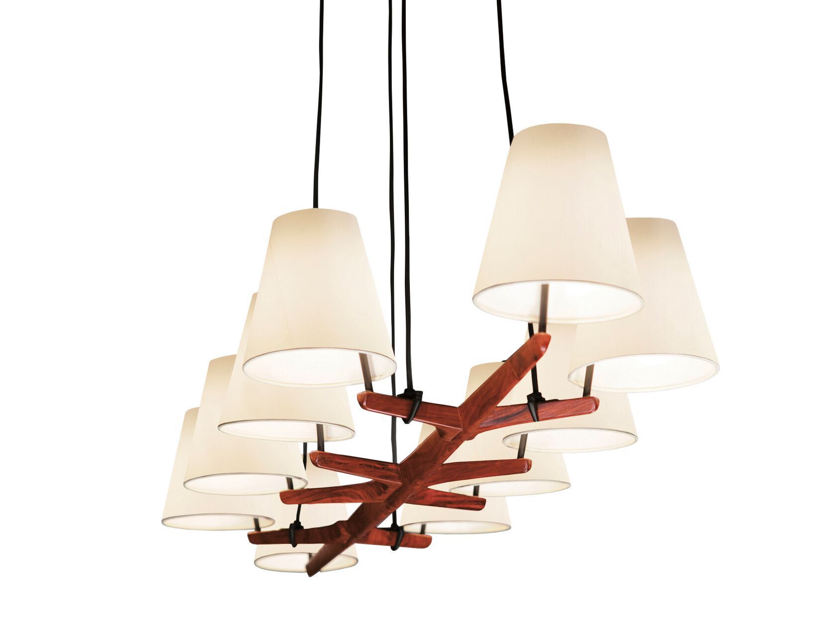 Подвесной светильник из дерева и шелка Kalmar Admont ARCH-00043473 - Вид №2