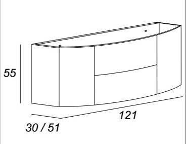 Мебель для ванной CEZARES EDEN 122 Grigio talpa opaco - Вид №3