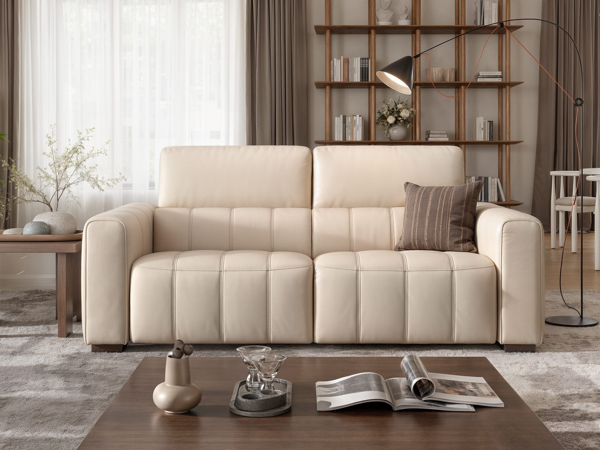 3-местный кожаный диван Sofanella Малибу ARCH-00085601 - Вид №2