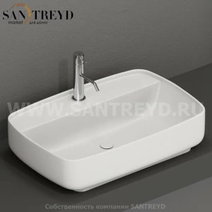 514030 Накладная раковина на столешницу  прямоугольная Kerasan Tribeca