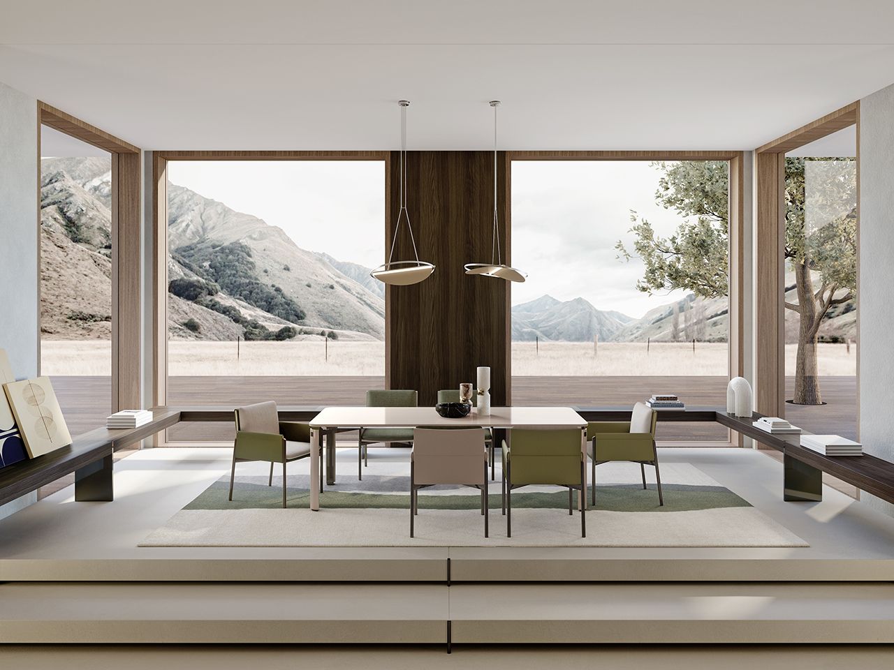 Прямоугольный металлический стол и деревянная столешница Turri ARCH-00147965 - Вид №2