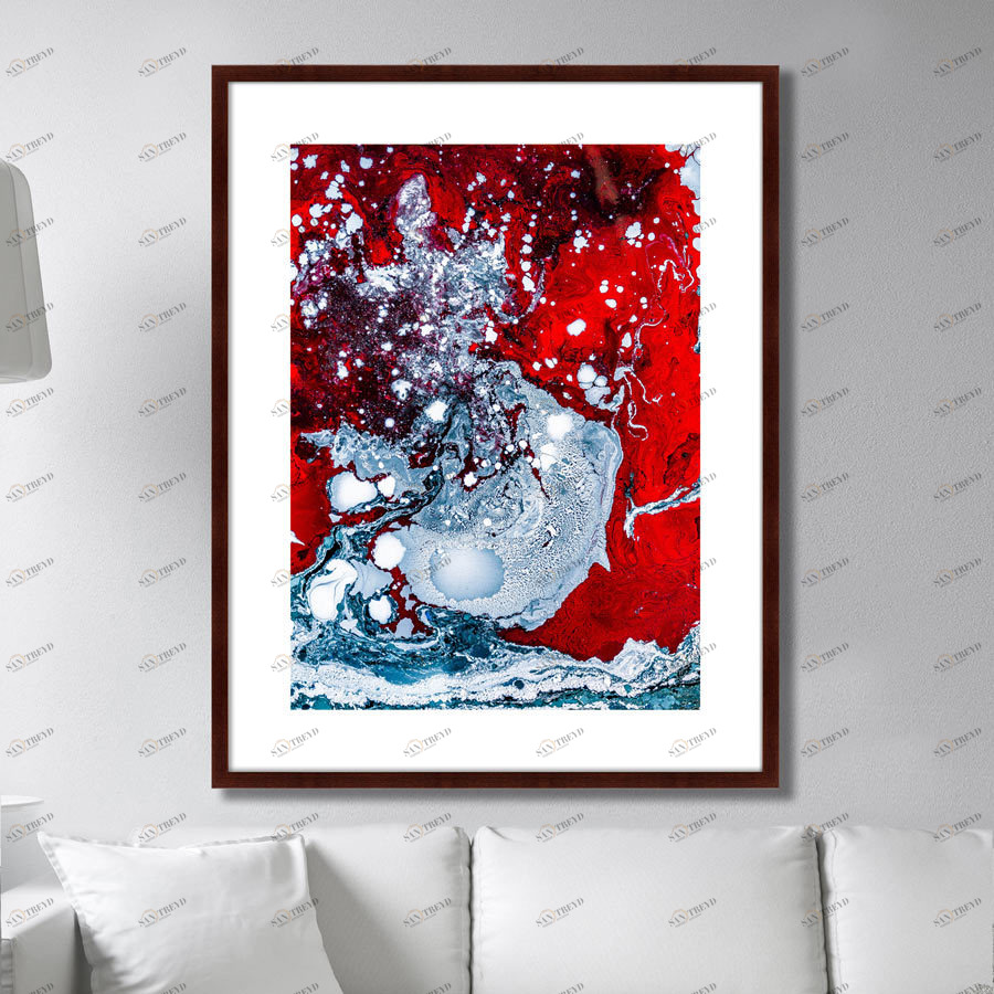 Фотокартина в деревянной раме 130х102 см Abstraction and the eternity of colors КАРТИНЫ В КВАРТИРУ  264766 Бежевый;белый;красный;разноцветный 