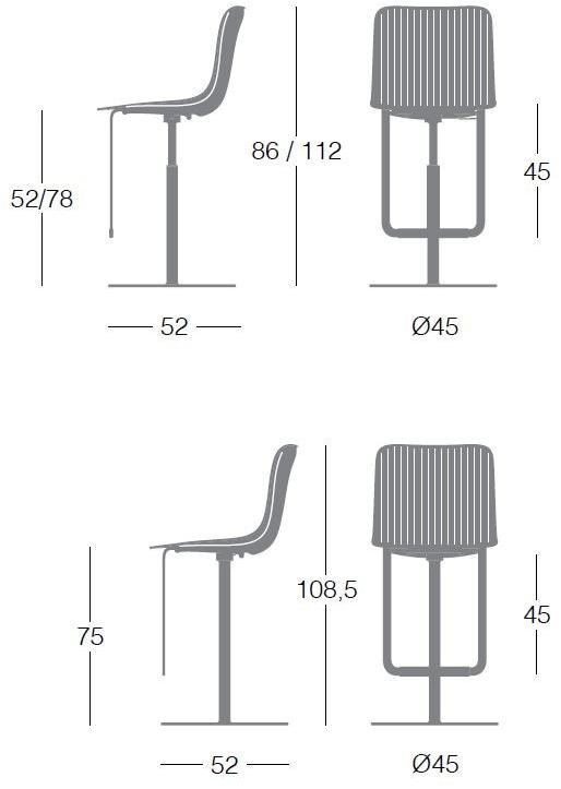 Segis Высокий поворотный табурет из полипропилена со спинкой Dragonfly G0020 - Вид №5