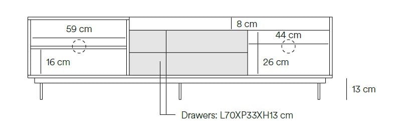 Шкаф для телевизора из шпона с ящиками с распашными дверцами TEULAT Valley ARCH-00109719 - Вид №4