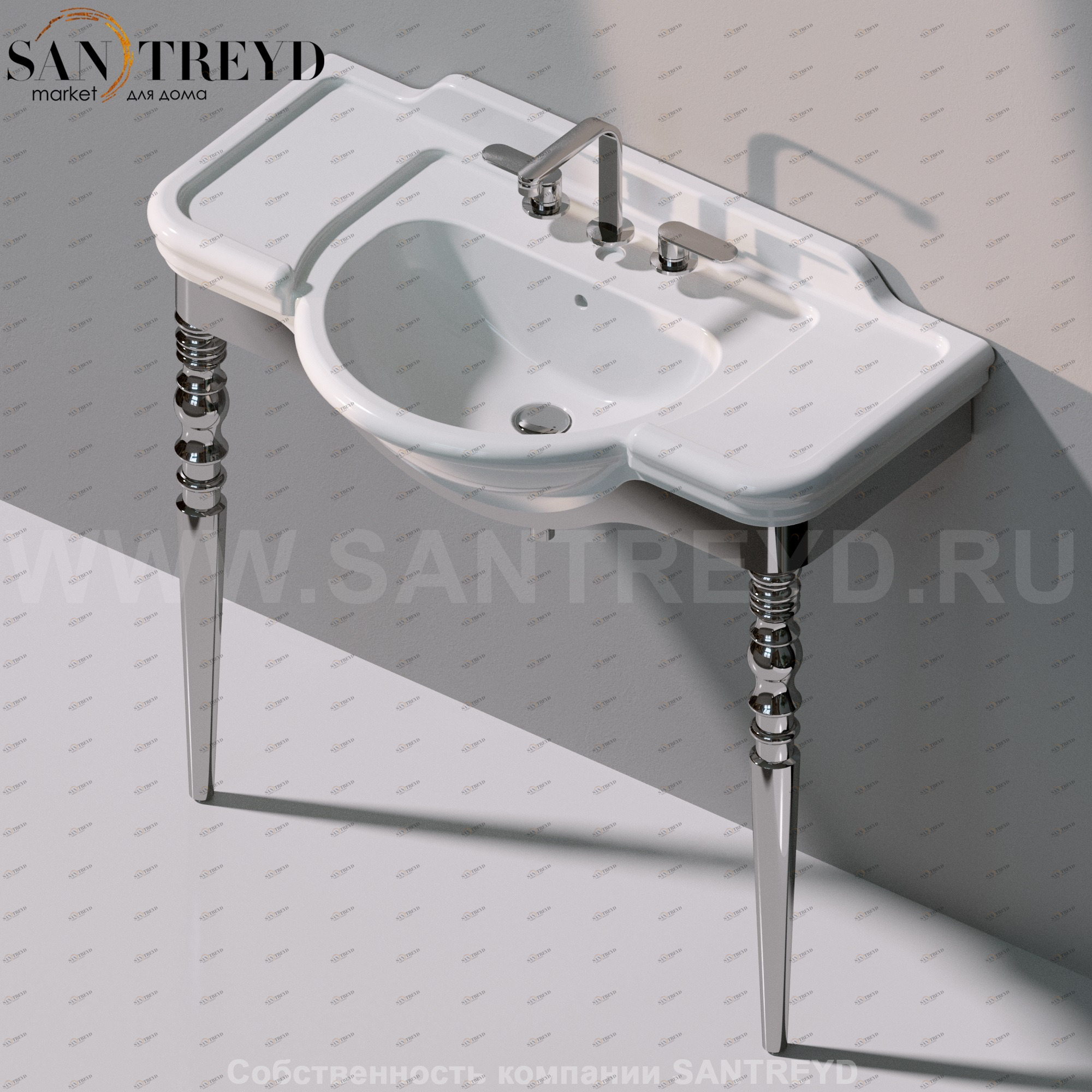 Flaminia FIDIA Металлическая консоль 105 см хромированная 3017.CHROMO Ceramica Flaminia 3017CHROMO