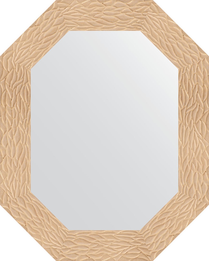 BY 7178 Зеркало в багетной раме - золотые дюны 90 mm EVOFORM Octagon