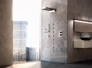 Прямоугольная душевая головка из нержавеющей стали с хромотерапией