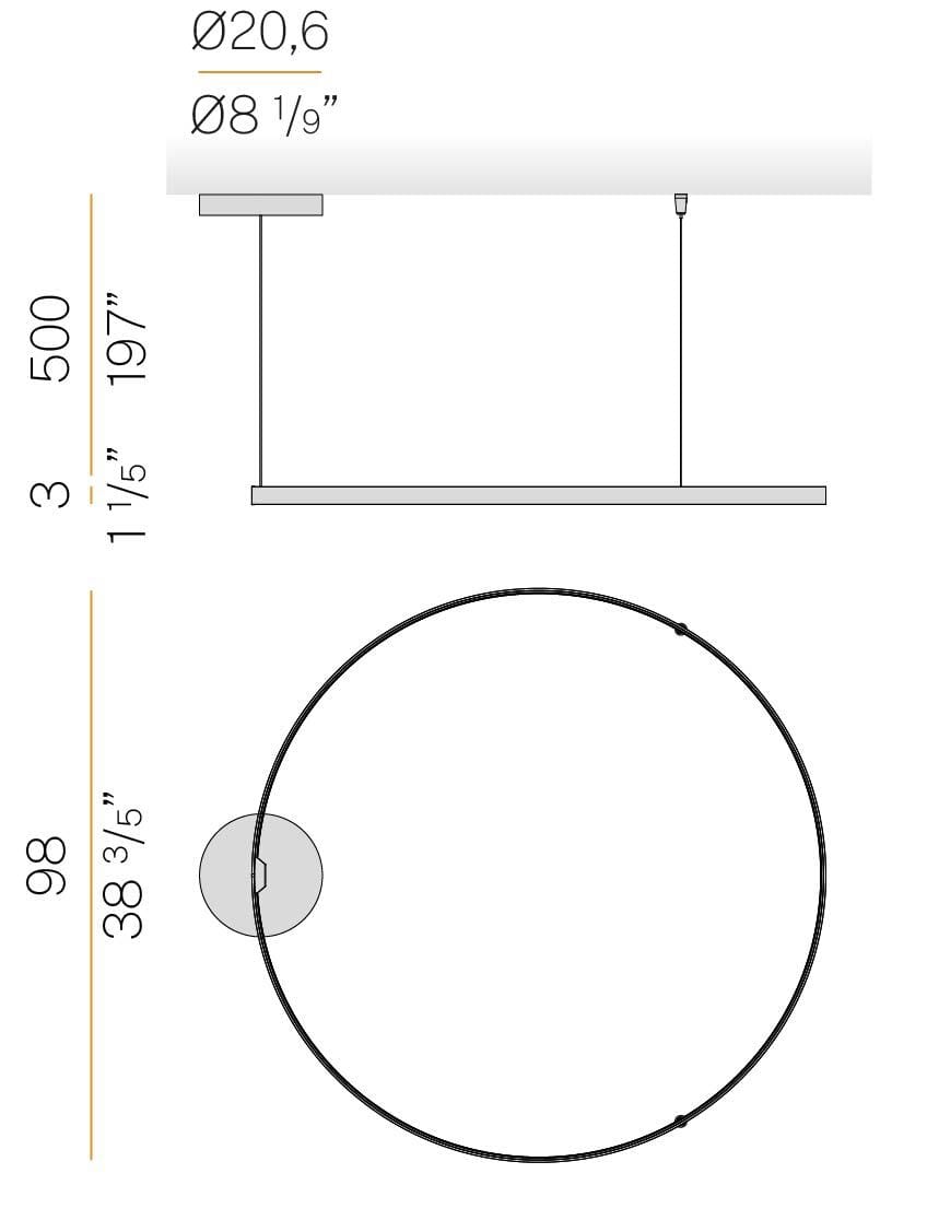 Светодиодный подвесной светильник Panzeri Zero Round ARCH-00053637 - Вид №2
