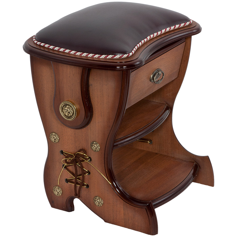 11136 Табурет Сапог с ящиком Орех Бордо BOGACHO 4627138237762 - Вид №1