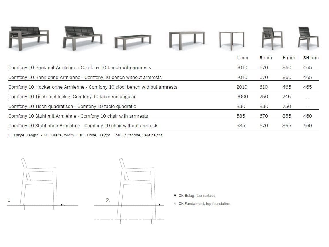 Садовый стол из нержавеющей стали и ПЭТ BENKERT BANKE Comfony ARCH-00027364 - Вид №3