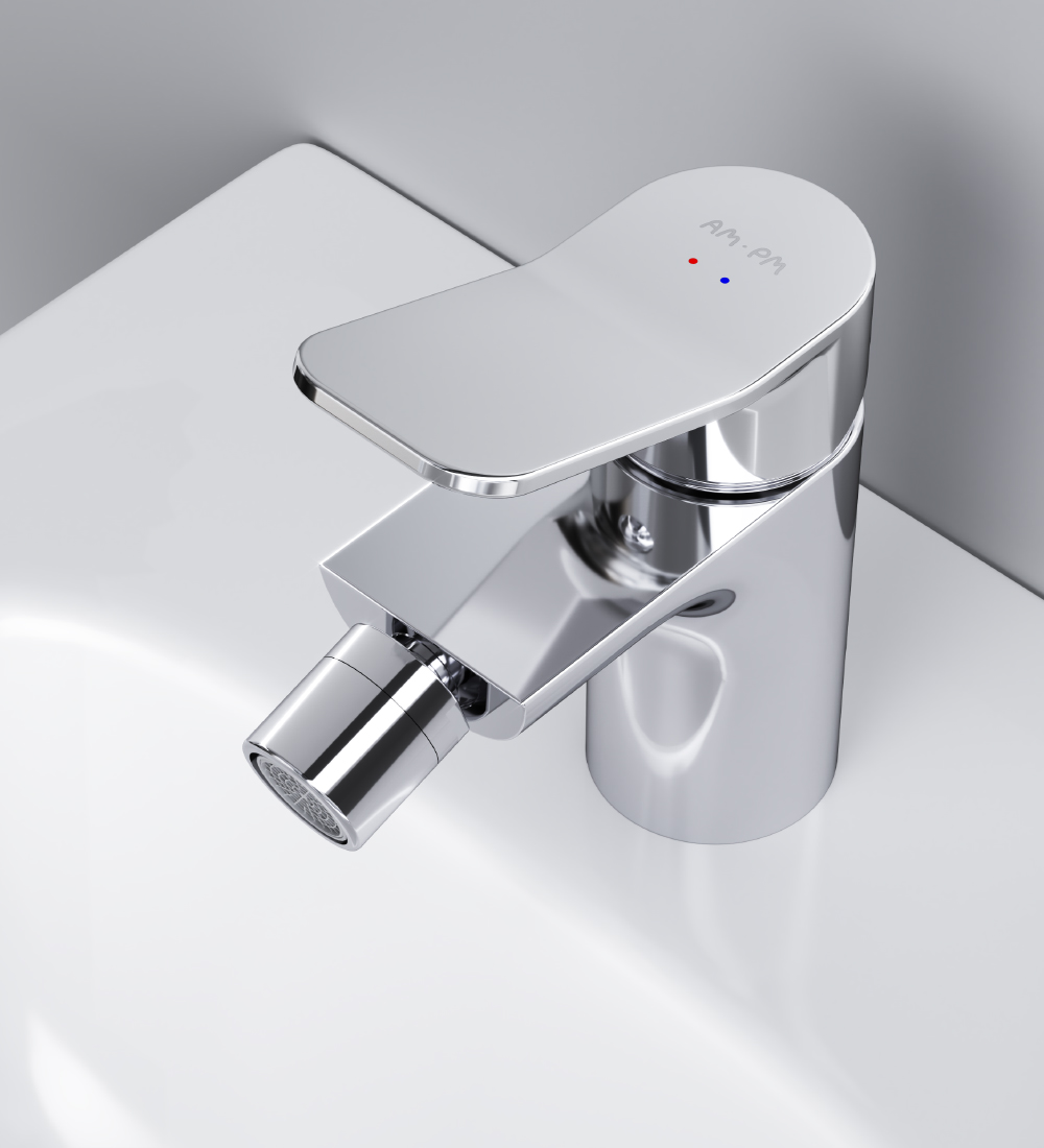 F85A83100 смеситель д/биде излив 100 мм с д/к хром шт. AM.PM X-Joy  - Вид №2