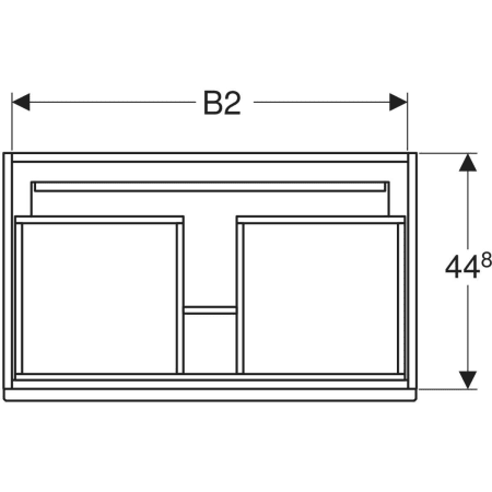 869561000 Шкафчик для встраиваемой раковины Geberit Renova Plan, с одним выдвижным и одним внутренним выдвижным ящиком Geberit  - Вид №2