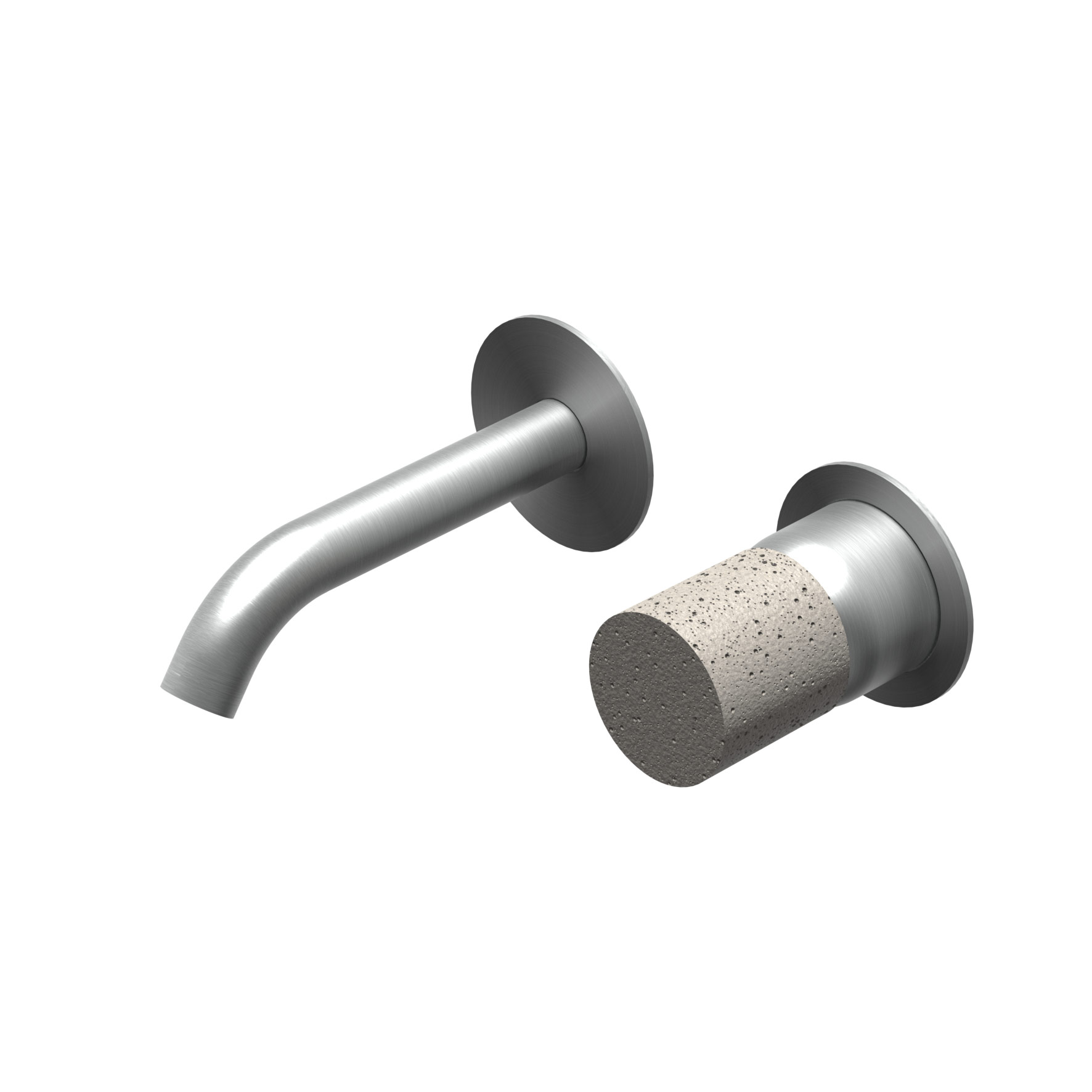 E0BA0113SPC Встраиваемый однорычажный смеситель для раковины Ritmonio Diametro35 Inox Concrete