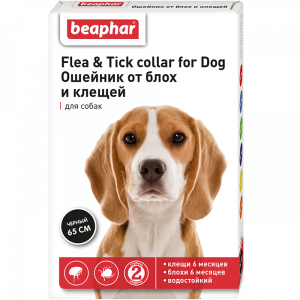 Т00000547 Ошейник для собак от блох и клещей черный 65см Beaphar