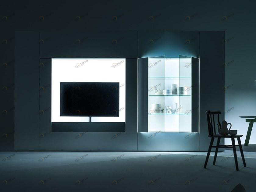 Caccaro Гардероб с подставкой под телевизор и витриной Roomy sun-id-1420499