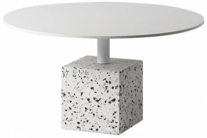 Bentu Design Круглый журнальный столик из венецианского терраццо со стальной столешницей Ding C240442-c240552