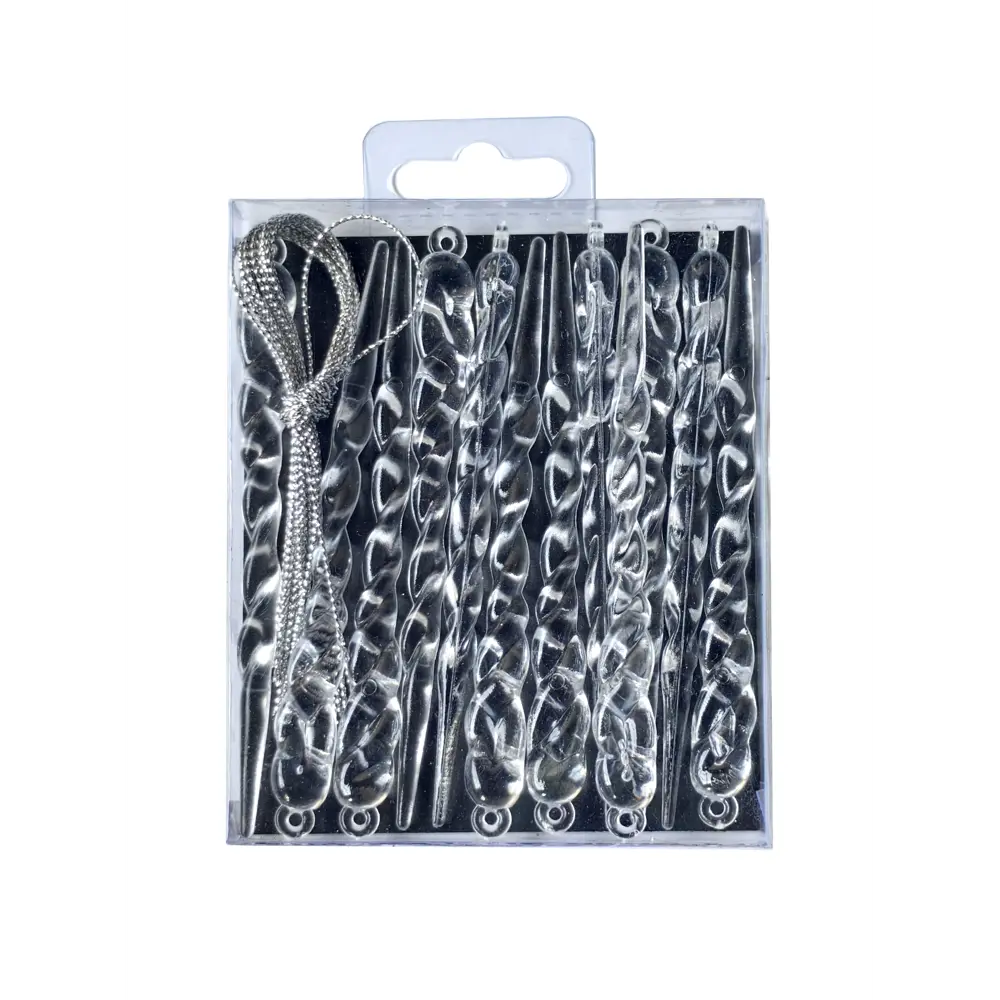 89381699 Украшение елочное Сосульки прозрачный 12 шт. STLM-1360593 Santreyd  - Вид №5