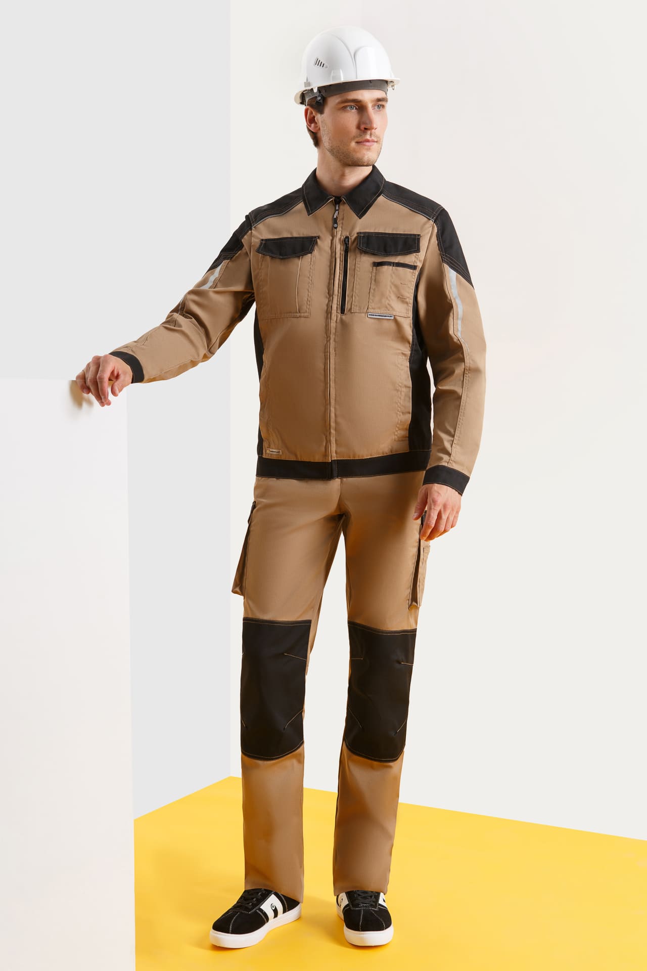 70066 Костюм  NEW бежевый с черным STATUS  Летняя спецодежда  размер 52-54/170-176  - Вид №6