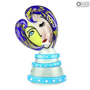 2689 ORIGINALMURANOGLASS Скульптура Принцесса Виолетт - по мотивам Пикассо - Pop Art - Original Murano Glass OMG 30 см