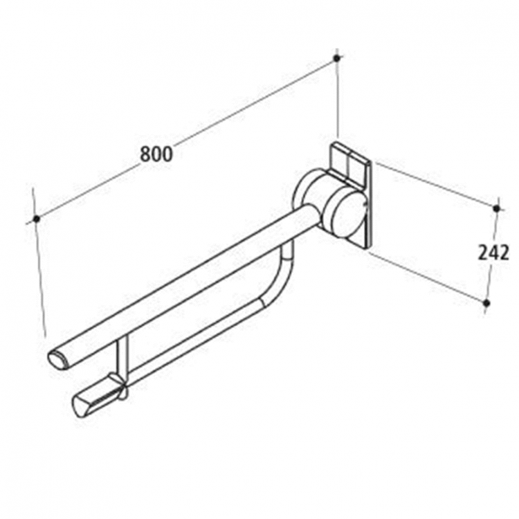 S6360LJ Складной поручень 80 см Ideal Standard CONTOUR - Вид №1