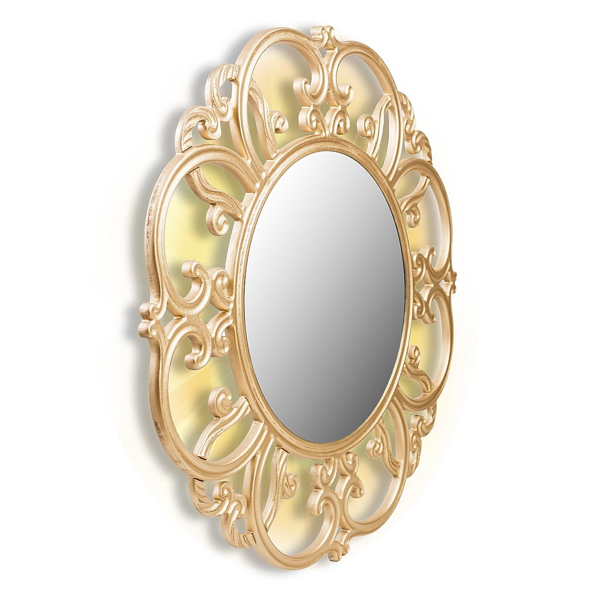 Золотое зеркало круглое настенное TIFFANY IN SHAPE TIFFANY 00-3860106 Золото - Вид №1