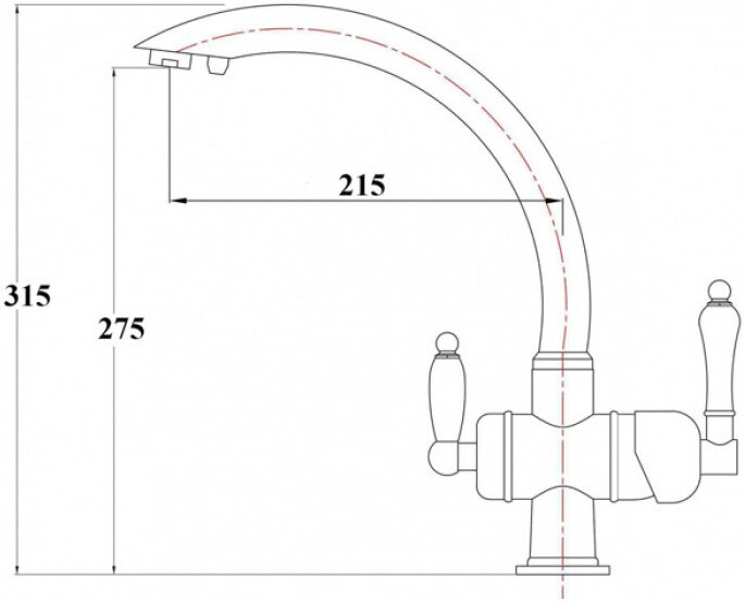 Смеситель ZorG Clean Water ZR 327 YF BR для кухонной мойки, бронза - Вид №1