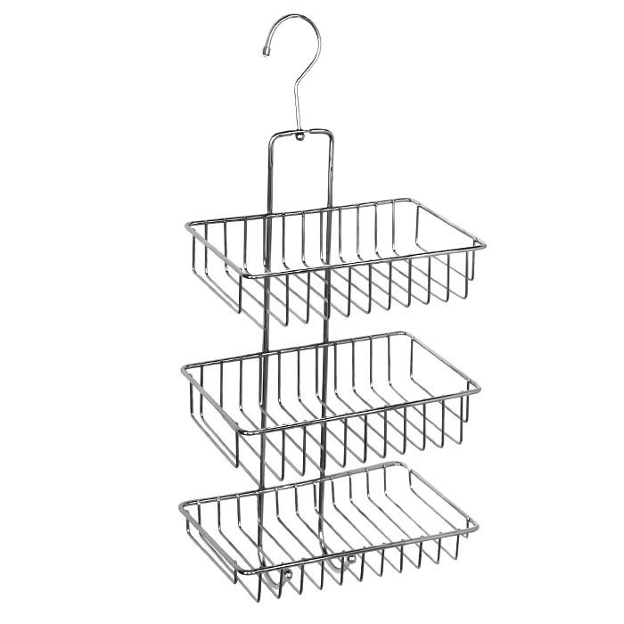 015W03HM44 Полка прямая тре*ъярусная с крючком проволока стальная 15 Milardo Shelf