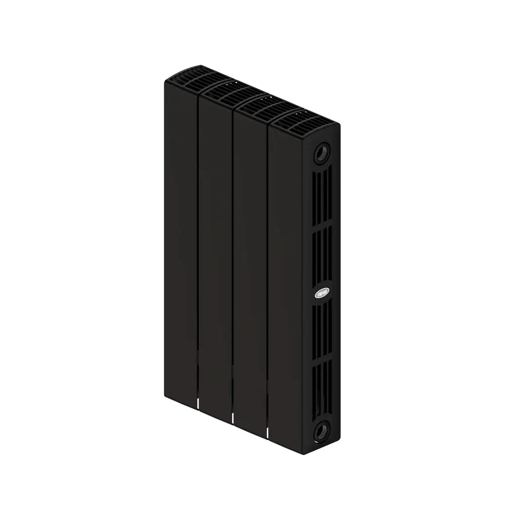 Радиатор секционный Rifar Supremo S50004RAL9005 500/90 4 секции боковое подключение биметалл черный 82560800 STLM-2013166 - Вид №1