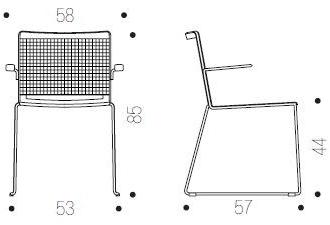 IBEBI Стул-санки штабелируемый с подлокотниками Multi sun-id-1349897 - Вид №2