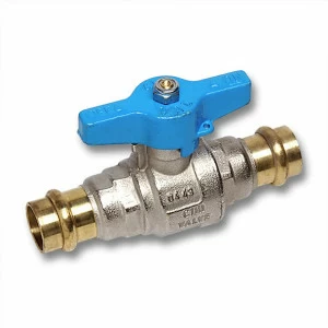 1885018 SANHA 8850 кран шаровый пресс PN16 макс.темп 130°С, ВПр-ВПр, латунь 18 мм