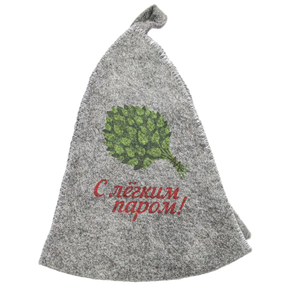 Шапка для бани Банный мир С легким паром войлок цвет серый STLM-2064113 - Вид №4