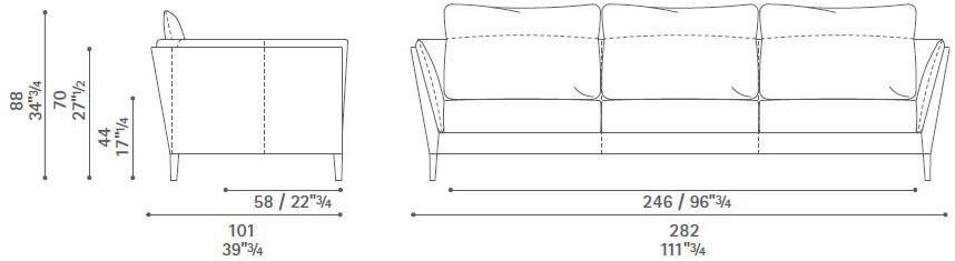 Poltrona Frau 3-х местный кожаный диван La collezione - divani e poltrone sun-id-1362621 - Вид №7