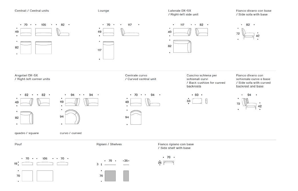 Ткань диван Saba Italia RENDEZ-VOUS ARCH-00084103 - Вид №17
