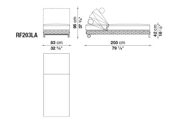 Лежак для сада с колесами B&B Italia Outdoor Ray ARCH-00079618 - Вид №2
