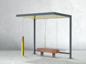 Стальной и стеклянный навес