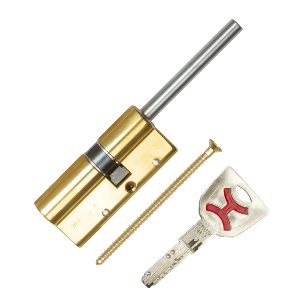 Цилиндр Cisa AP4S 0P3S7-90.66, 45x10x25 мм, ключ/шток, цвет латунь, без вертушки STLM-2066227 - Вид №1